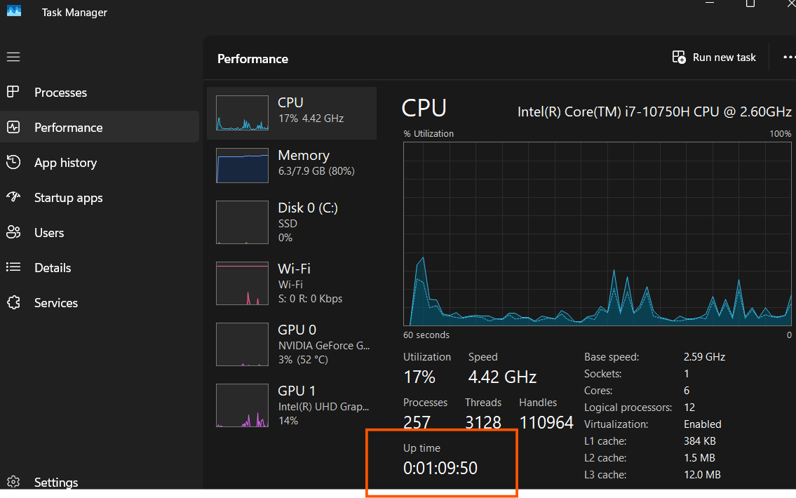 Uptime Display